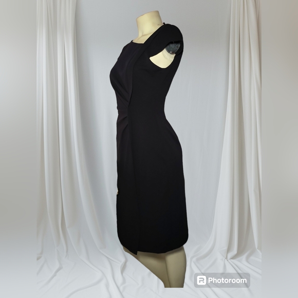 Vince Camuto Cap Sleeve Scuba Crepe Sheath Dress - Black size 8 - Picture 7 of 8